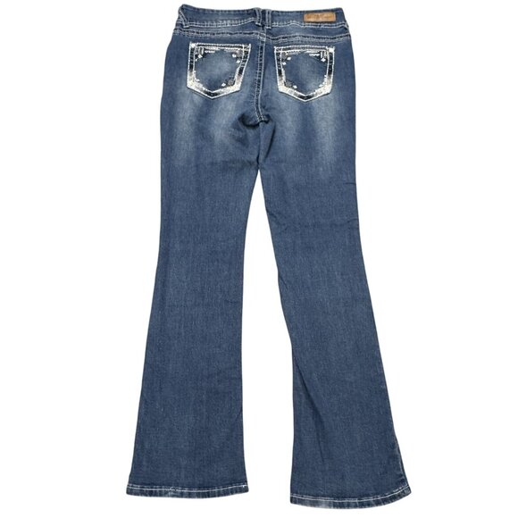 Wallflower Womens Blue Denim Bootcut Jeans Luscious Curvy Fit Mid Rise Size 5 - Picture 2 of 15